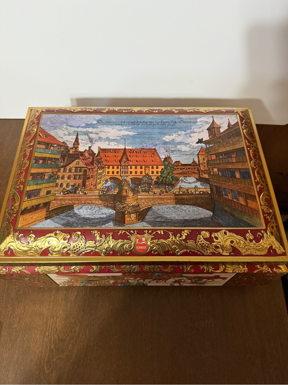 West Germany E. Otto Schmidt Nuremberg Lebkuchen Gingerbread Large Tin Box